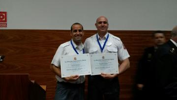La labor profesional de uno de los trabajadores de United Safe Care es reconocida durante la celebración del Día de la Seguridad Privada en la Región de Murcia